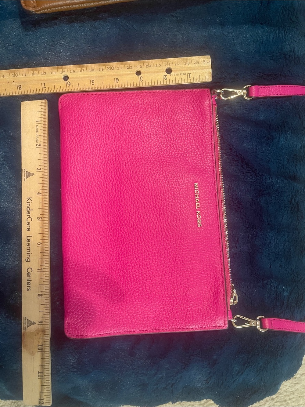 Michael Kors Hot Pink Leather Crossbody Wristlet